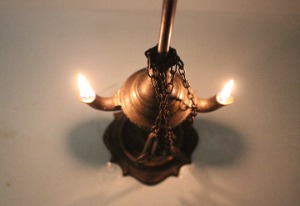 엔틱 스위스 루체른 황동 고래기름 램프